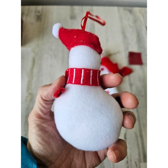 St Nicholas snowman ornament Winter follies plush fleece bottle cover Xmas tree - Picture 4 of 7